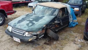 CCB MEDIA PHOTO: The car involved in an accident Friday morning on Phinney's Lane in Centerville