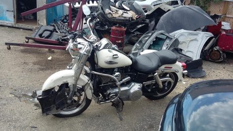 CCB MEDIA PHOTO: The motorcycle involved in an accident Friday morning on Phinney's Lane in Centerville