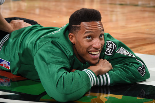 BOSTON, MA - OCTOBER 28: PLAYER of the Boston Celtics ACTION against the Philadelphia 76ers on October 28, 2015 at the TD Garden in Boston, Masachusetts. NOTE TO USER: User expressly acknowledges and agrees that, by downloading and or using this photograph, User is consenting to the terms and conditions of the Getty Images License Agreement. Mandatory Copyright Notice: Copyright 2015 NBAE (Photo by Brian Babineau/NBAE via Getty Images)