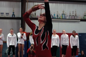 Hayley Myrpbeck and the Barnstable High gymnastics team stand at 13-0 on the season and face Silver Lake tonight at home at 8:00 pm. Sean Walsh/capecod.com sports