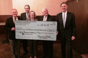 COURTESY OF THE BANK OF CAPE COD The National Alliance on Mental Illness Cape Cod & the Islands receives a $5,000 grant from the Massachusetts Bankers Association Charitable Foundation in December.