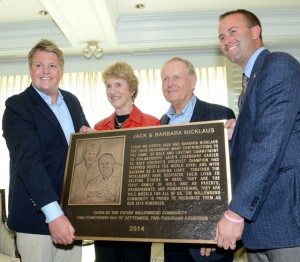 Jack and Barbara Nicklaus were recognized as the recipients of Willowbend Country Club's 2014 honoree accolades for their philanthropic activities.  Boston sports broadcast personality Bob Lobel emceed a 'fireside chat'  with the couple( Sunday.
