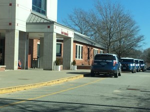 CCB MEDIA PHOTO Barnstable Police respond to Barnstable High School after a bomb threat was received on Monday.