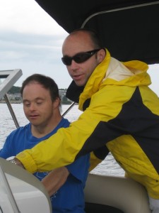 CCB MEDIA PHOTO Freedom Boat Club's Matt Carrick showing Robert LaPort how to pilot the vessel.