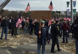 Law enforcement supporters gather at Dennis-Yarmouth Regional High School. Photo courtesy of Dave Read.