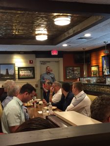 WEEI's Rob Bradford serves as the master of ceremonies for the 2016 Cape Cod Baseball League First Pitch Brunch Photo credit: Laney Johnson