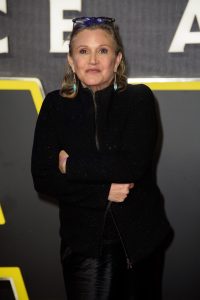 Carrie Fisher poses for photographers upon arrival at the European premiere of the film 'Star Wars: The Force Awakens ' in London, Wednesday, Dec. 16, 2015. (Photo by Jonathan Short/Invision/AP)