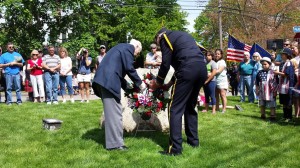CCB MEDIA PHOTO A wreath is placed during Memorial Day ceremonies in Centerville Monday