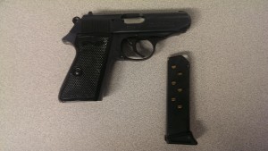 Police recovered a loaded .380 Walther PPK/S pistol.