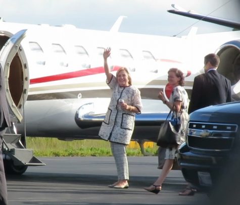 CWN Photo: Hillary Clinton departing Provincetown Sunday following a fundraiser at the Pilgrim Monument.