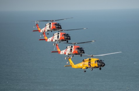 COURTESY OF THE US COAST GUARD Six MH-60 Jayhawk helicopters have been painted yellow to celebrate 100 years of Coast Guard Aviation. One of the helicopters will be unveiled at Air Station Cape Cod Friday. (U.S. Coast Guard illustration by Auxiliarist David Lau)