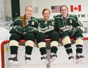 Former Barnstable High girls' hockey standout Cortney Sollows recently wrapped up her collegiate hockey career at Plymouth State. She was captain.