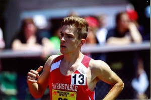 Tom Cunningham, seen here in 2012 running for Barnstable High School, chose running as a sport he wouldn't have to compete against his sisters in. Photo courtesy of Kathy VanTwyver.