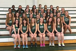 The Dennis-Yarmouth girls indoor track team took home the Atlantic Coast League championship title last night at the Reggie Lewis Center in Roxbury. Photo courtesy of Tom Lonergan