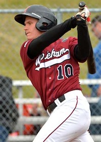 Wareham Gatemen player David MacKinnon (Hartford) is living his dream to play in the Cape League this summer. CCBL Photo/Sportspix