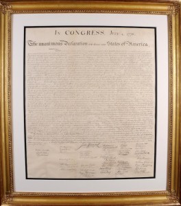 COURTESY OF THE NANTUCKET HISTORICAL ASSOCIATION An 1833 facsimile copy of the Declaration of Independence will be on display at the Whaling Museum beginning July 4.