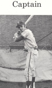 1971 Dennis-Yarmouth Regonal High School baseball Captain Greg Morris... he will not be forgotten. Photo courtesy of DYRHS Archives