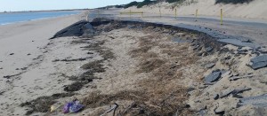 The Herring Cove Beach north parking lot was badly damaged by winter storms