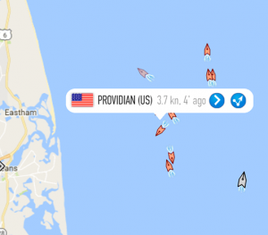 Several large trawlers tracked just offshore Eastham and Orleans this week.