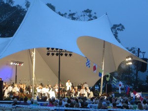 CCB MEDIA PHOTO Jung Ho Pak leads the Cape Cod Symphony Saturday night at the 26th Annual Pops in the Park Concert in Orleans