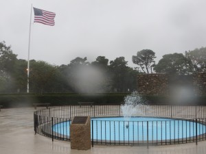 CCB MEDIA PHOTO Strong winds whip an American flag at the JFK Memorial in Hyannis