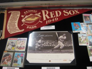 Sport memorabilia including 1949 Red Sox Penant.