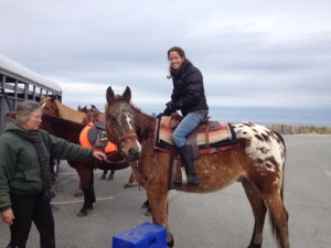 NANCY RUBIN STUART Lynda Roust of Ridge Valley Stables with Julie Ferrari atop Acorn.