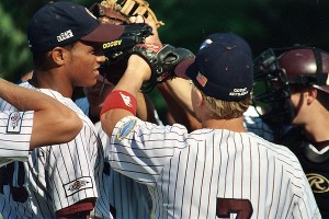 San Francisco Giants outfielder Justin Maxwell hopes his name will be in the starting lineup tomorrow on Opening Day against the Arizona Diamondbacks. He's seen here at Lowell Park (left) in June 2004 when he played for the Cotuit Ketleers. Sean Walsh/Capecod.com Sports