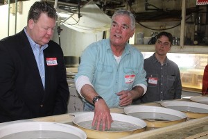 Richard Kraus explains the processes inside the hatchery.