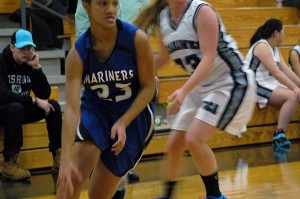 Falmouth Academy freshman Kendall Currence poured in a game-high 21 points but the host Mashpee Lady Falcons came back from behind for  a 43-37 win. Sean Walsh/capecod.com sports
