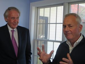 CCB MEDIA PHOTO: Sen. Ed Markey (D), left, campaigns with 3rd Barnstable State Rep. candidate Matt Patrick (D) in Falmouth