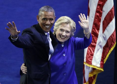 President Barack Obama and Democratic presidential candidate Hillary Clinton wave to the crowd during the third day of the Democratic National Convention, Wednesday, July 27, 2016, in Philadelphia. (AP Photo/John Locher)