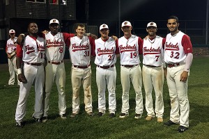 All-Stars: The Orleans Firebirds will be well represented in Saturday's Friendly's Cape Cod Baseball League ALl-Star Game at Spillane Field. (from left to right): Left to right: Ronnie Dawson (Starter 1B), Kyle Lewis (Starter RF), Sean Murphy (Reserve C), Mitchell Jordan (Starter P), Eric Lauer (Reserve P), Nick Zammarelli (Reserve INF), Willie Abreu (HR Derby). Photo courtesy of the Orleans Firebirds