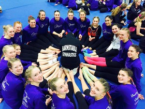 For the 16th straight season, the defending state champion Barnstable High gymnasts were crowned Cranberry Conference Champions yesterday afternoon, on top of a field of eight teams. Photo courtesy of Jillian Pacheco