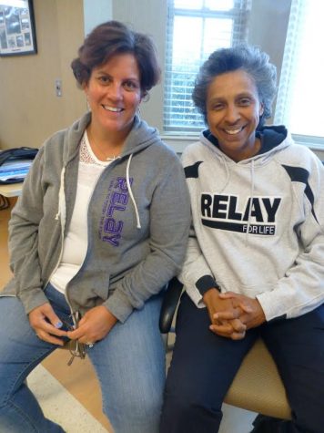 COURTESY OF RELAY FOR LIFE: Susie Frost, the event lead, and survivor Lori Miranda, the experience lead, at an organizing meeting in May.