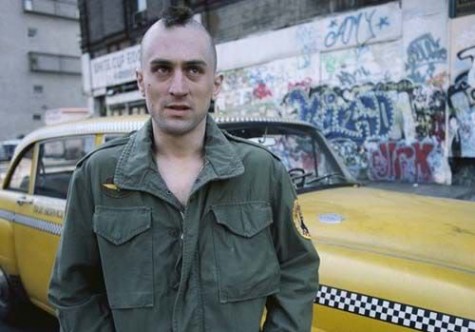 1976, New York, New York, USA --- Robert De Niro as Travis Bickle on the set of Martin Scorsese's . --- Image by © Steve Schapiro/Corbis