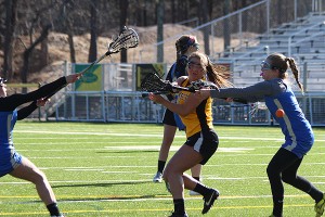 Nauset Regional High's Sam Berry scored six goals and tacked on four assists in the Warriors' 16-5 season-opening win over St. John Paul II Wednesday afternoon in North Eastham. Phil Garceau photo for Capecod.com Sports