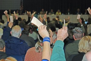 CCB MEDIA PHOTO Voters at the Truro Town Meeting.