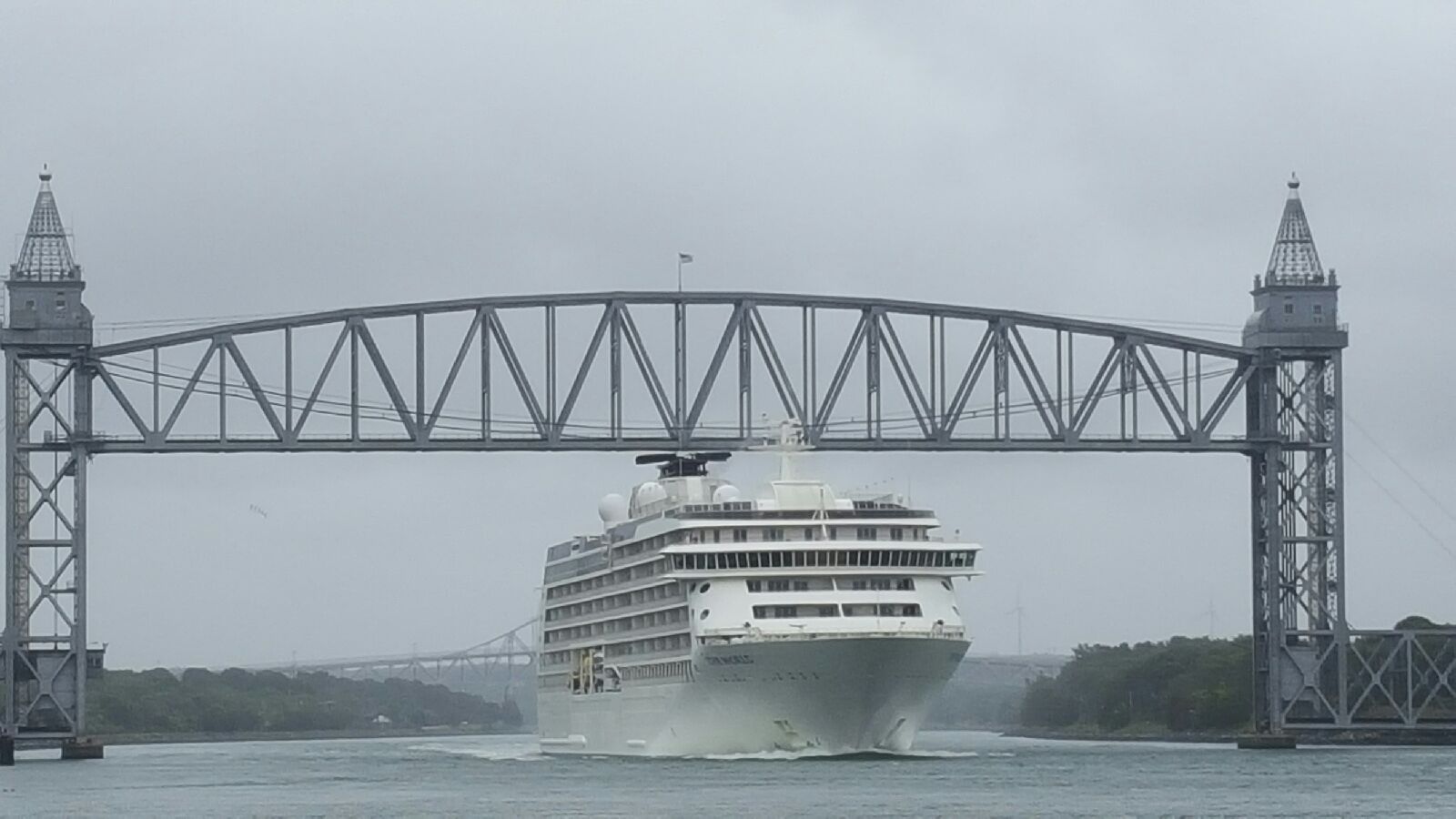World's Largest Residential Cruise Ship Sails Through Cape Cod Canal