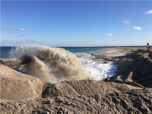 Sand is Hydraulically Dredged onto Town Neck Beach in Sandwich 