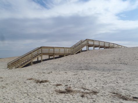COURTESY OF THE TOWN OF SANDWICH One of the new staircases built to access Town Neck Beach in Sandwich.