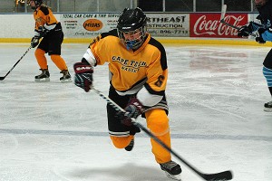 Freshman forward Blue Fancy scored a goal and had an assist in the third period as her team tried to climb back into a tough loss at the hands of the Sandwich Blue Knights on Friday night. Sean Walsh/www.capecod.com sports