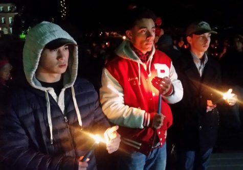 CCB MEDIA PHOTO: Hundreds attended a vigil Wednesday night for 4 men killed in a crash Monday in Middleboro