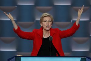 Sen. Elizabeth Warren, D-Mass., speaks during the first day of the Democratic National Convention in Philadelphia , Monday, July 25, 2016. (AP Photo/J. Scott Applewhite)