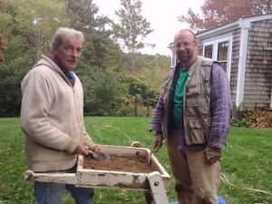 David Wheelock, left, and Craig Chalfin are unearthing finds at Green Briar Nature Center.