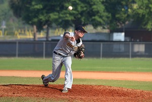 Barnstable High School and Barnstable Post 206 alum George Bent is in the midst of his collegiate pitching career  for the UMass-Dartmouth Corsairs. Bent notchedh is first win of this spring last Friday in Winter Haven, Florida. Photo courtesy of UMD Athletics