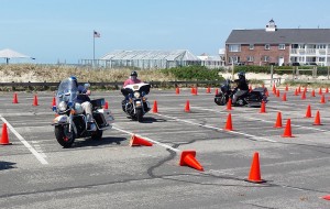 CCB MEDIA PHOTO Cape Cod Regional Law Enforcement Council Motorcycle Unit members practice at the Bass River Beach Parking lot in South Yarmouth in May of 2015.