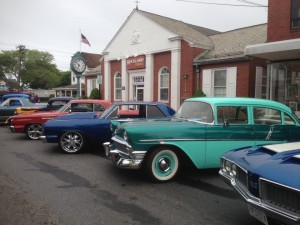 COURTESY OF THE HYANNIS CHAMBER OF COMMERCE FATHER'S DAY CAR SHOW Car arrived early this morning before the show was canceled due to the weather.