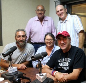 CCB MEDIA PHOTO Members of the team who have worked on the Cobb Astro Park include, seated from left, Paul Pacella, Cris Reverdy, Ed O'Toole; and, standing from left, John and Mike Gyra.