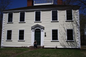 COURTESY OF BILL CANNON Sally gunning in front of the Elijah Cobb house, which is being renovated to be a museum and the new home of the Brewster Historical Society.